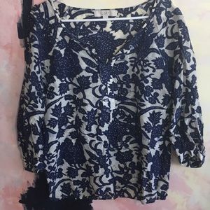 ANN TAYLOR LOFT 3/4 SLEEVE BLOUSE SMALL